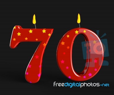 Number Seventy Candles Mean Special Anniversary Or Birthday Part… Stock Image