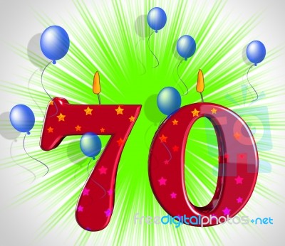 Number Seventy Party Mean Special Anniversary Or Birthday Party Stock Image