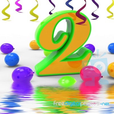 Number Two Party Displays Birthday Celebration Or Party Stock Image