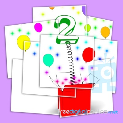 Number Two Surprise Box Displays Creative Toy Or Adornment Stock Image