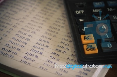 Numbers And Financial Calculator Stock Photo