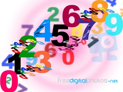 Numbers Counting Means Numeracy Numerical And Backdrop Stock Image