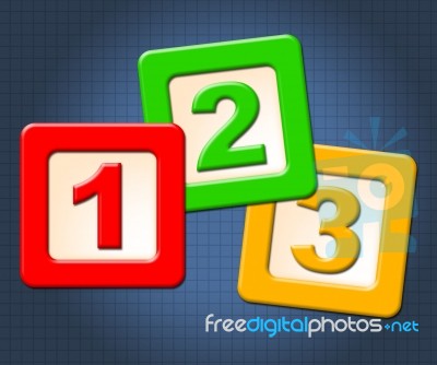 Numbers Numeracy Means Blocks Child And Numerals Stock Image