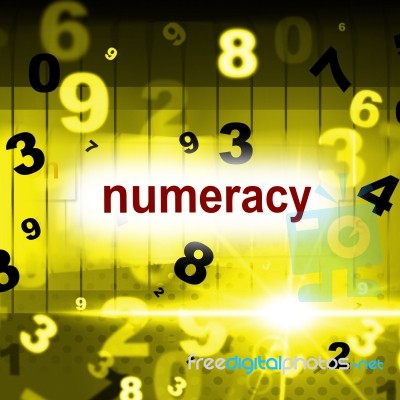 Numeracy Education Represents One Two Three And Learning Stock Image