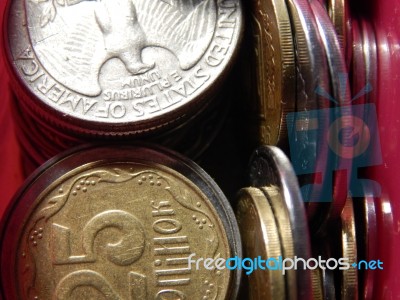 Numismatics, Collecting Coins Of Different Countries And Denominations  Stock Photo