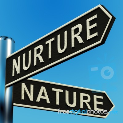 Nurture Or Nature Directions Stock Image