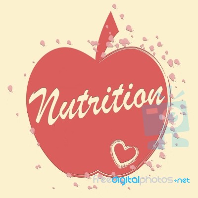 Nutrition Apple Means Food Nourishment And Nutriment Stock Image