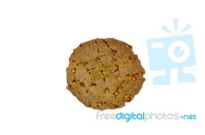 Oatmeal Cookies On White Background Clipping Path Stock Photo