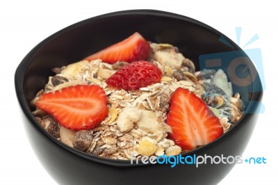 Oatmeal In Bowl Stock Photo