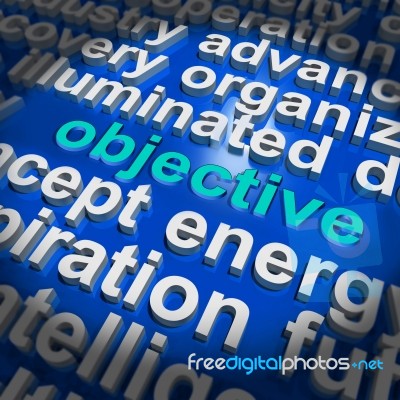 Objective  In Word Cloud Shows Aims Goals Or Aspirations Stock Image