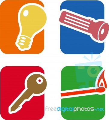 Objects Icons Stock Image