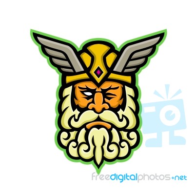 Odin Norse God Mascot Stock Image