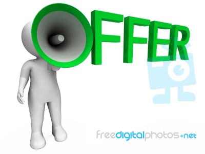 Offer Character Shows Sale Offers And Offering Stock Image