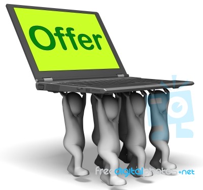 Offer Characters Laptop Shows Cheap Discounting And Reductions Stock Image