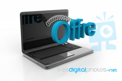 Offer Message On Laptop Showing Online Discounts Stock Image