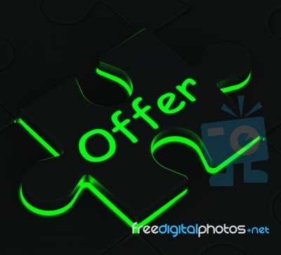 Offer Puzzle Showing Discount Price Stock Image