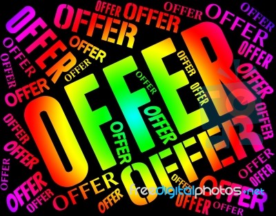 Offer Word Means Retail Sale And Clearance Stock Image