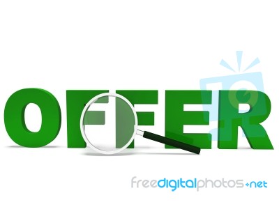 Offer Word Shows Offerings Discounts Offers And Reductions Stock Image