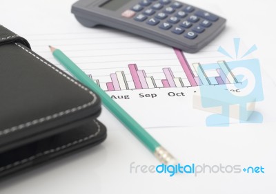 Office Equipment On The Table Stock Photo