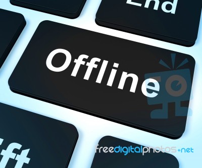 Offline Key Shows Internet Communication Status Disconnected Stock Image