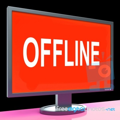 Offline Screen Shows Internet Communication Status Disconnected Stock Image