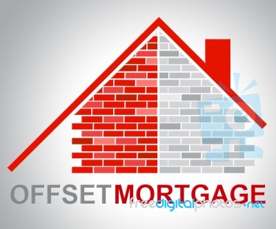 Offset Mortgage Indicates Home Loan And Offsetting Stock Image