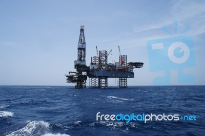 Offshore Jack Up Rig Stock Photo