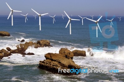 Offshore Wind Stock Photo