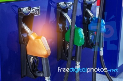 Oil Dispenser On Gas Station Stock Photo