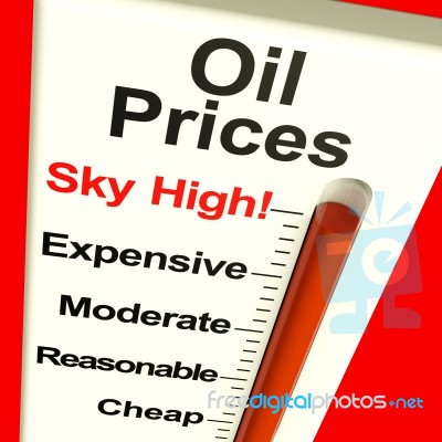 Oil Prices High Monitor Stock Image