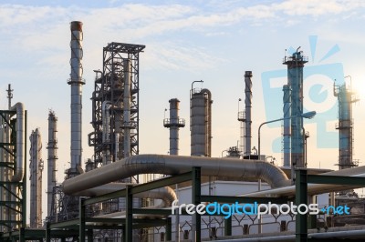 Oil Refinery Factory Stock Photo