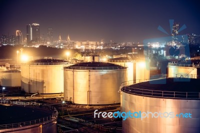 Oil Tanks Stock Photo