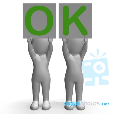 Ok Banners Means Agreement And Validation Stock Image