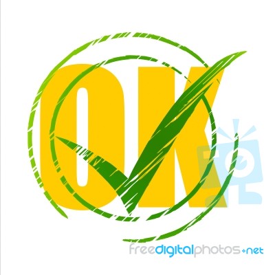 Ok Tick Represents All Right And O.k Stock Image