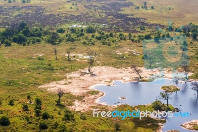 Okavango Delta Aerial View Stock Photo