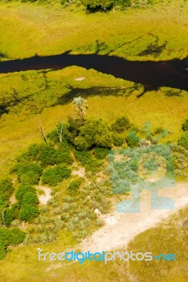 Okavango Delta Aerial View Stock Photo