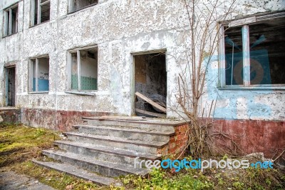 Old Abandoned High-rise Building Stock Photo