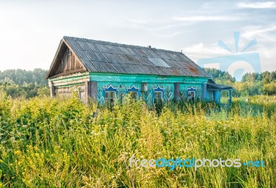 Old Abandoned Wooden House Stock Photo