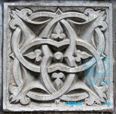 Old Abstract Bas-relief Stock Photo