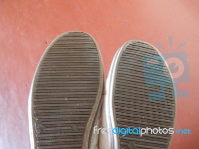 Old And New Men And Women Shoes Stock Photo