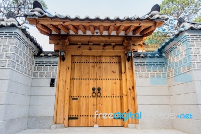 Old Antique Door In Korea Stock Photo