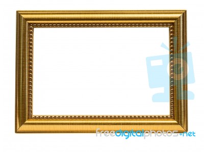 Old Antique Gold Frame Isolated On White Background Stock Photo