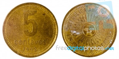 Old Argentine Coin Stock Photo