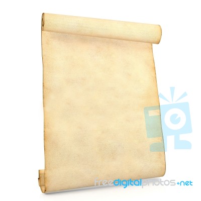 Old Blank Antique Scroll Paper Isolated On White Background Stock Image