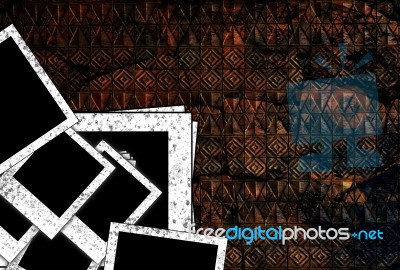 Old Blank Photo Frame On Grunge Background Stock Photo