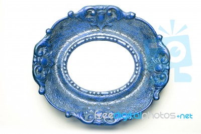 Old Blue Picture Frame Stock Photo