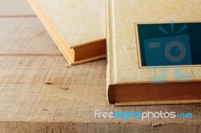 Old Books On Wooden Stock Photo