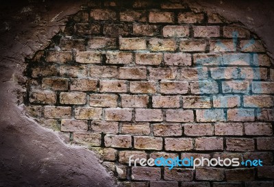 Old Brick Wall Texture For Background Stock Photo