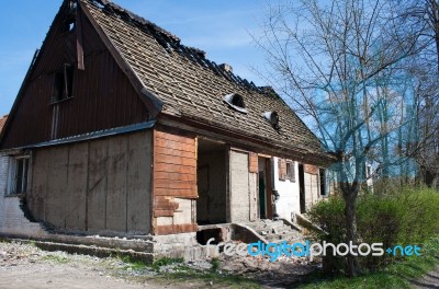 Old Broken House Stock Photo