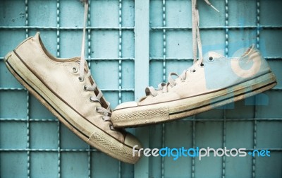 Old Canvas Shoe Stock Photo